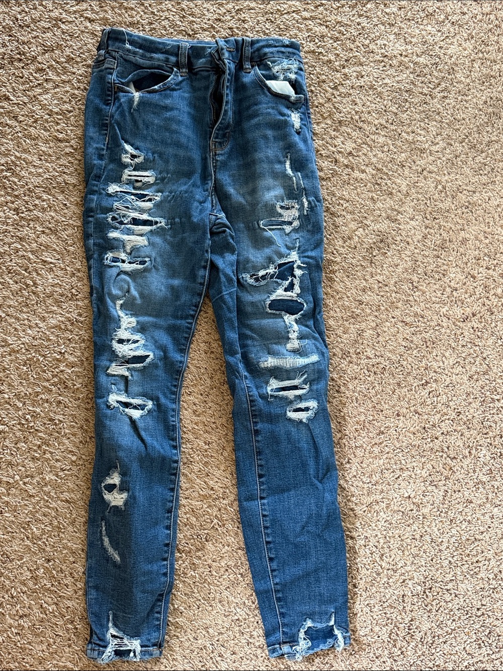 American Eagle Outfitters Ripped Dark Blue Jeggings